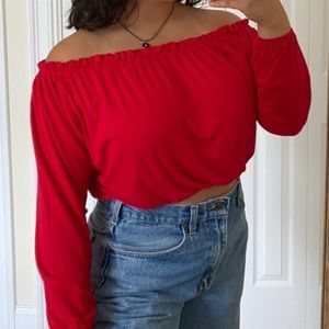 Urban Outfitters Red Off The Shoulder Top!